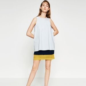 ZARA TRAFALUC Sleeveless Crochet Hem Dress